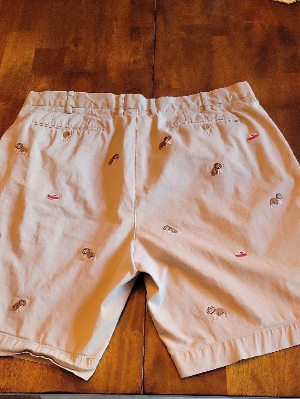 Polo by Ralph Lauren Khaki Embroidered Puppy & Dog Dish Shorts - Picture 6 of 6